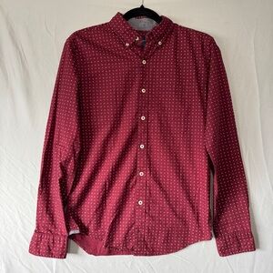 American Eagle Mens Button Down Shirt Size XS Wine Preppy Formal Event Office